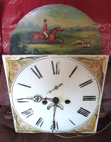 Long case clock - clock, dial