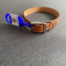 Ancol Heritage Dog Collar Tan Leather Brown Sz 6 45-54cm Surface Wear Ex Display