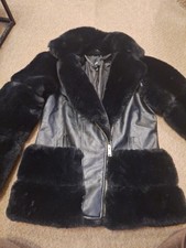 River Island Black Faux Leather Biker Jacket Size 10