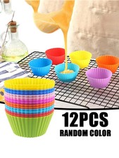 12pcs Silicone Cup Cake Muffin Chocolate Cupcake Cases Cookie Mould Baking Cup