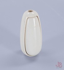 Vintage White Bakelite Pear Lamp Light Switch - Cord Hanging Button Tassel Gland