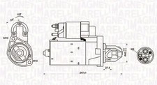Starter motor Clockwise rotation 063721249010 MAGNETI MARELLI for MERCEDES-BENZ