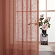 Terracotta Color Linen Curtain