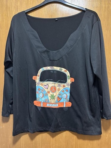 Black oversized peace camper - black,