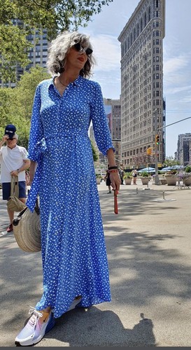 Zara large blue white - blue/white, spot