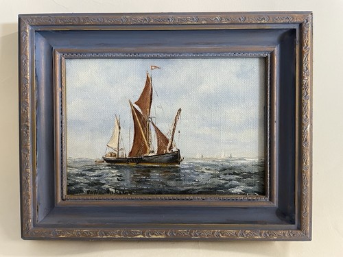 Thames barge under full - thames,