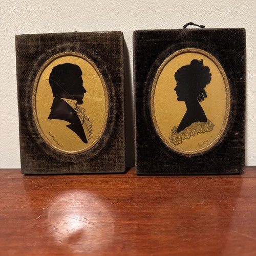 Pair antique silhouette - antique,