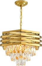 Modern Crystal Chandelier Gold AUCTION 40cm Round Chandeliers Dining ZenithBeam