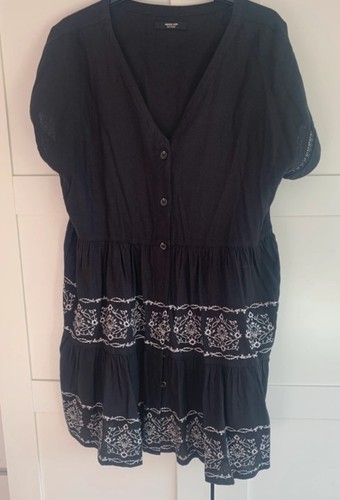 Next black linen embroidered - next,