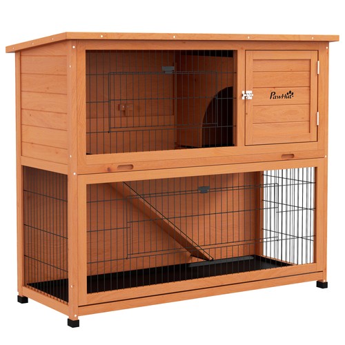 Pawhut rabbit hutch guinea - pawhut,