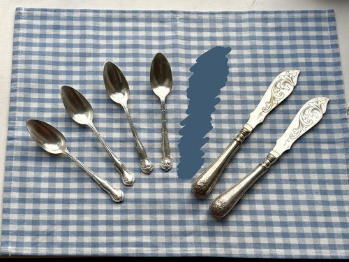 Silver plated cutlery spoons - cutlery,