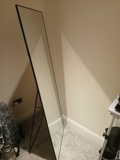 1pc Full Length Mirror 65" * 24" Floor Standing Mirror With Black Metal Frame