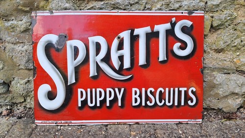 Spratts puppy biscuits - spratts, enamel