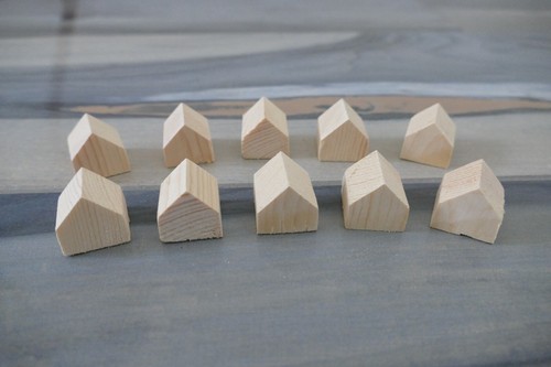 Miniature pine wood houses - wood, -10