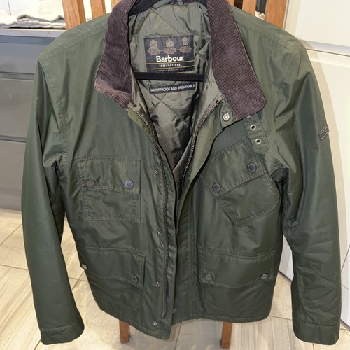 Green barbour jacket - green, worn