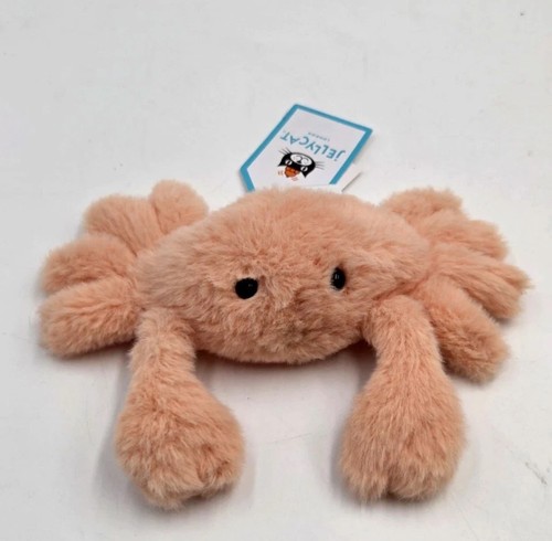 Jellycat fluffy crab 15cm - crab, pink