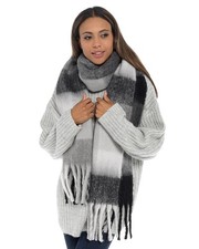 Brushed Blanket Scarf Ladies Soft Large Shawl Pashmina Wrap Scarves with Tassels