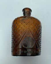 Marshall’s Lysol Bottle 1920s Lattice Ribbed Vintage Amber Brown Glass Bottle