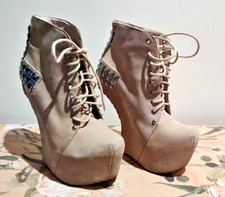 RoC Utopia Beige Heelless Platform Boots Size 36 EU/5 US - Read Description