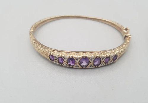 9ct gold amethyst and - and, diamond