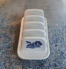 Ceramic Blue & White Toast Rack Blue Willow Design