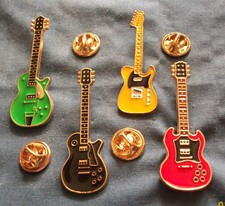 4 PCS Enamel Guitar Pin Badges