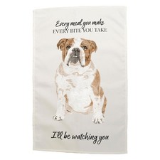 English Bulldog Dog Decorative Gift Dog Lover Cotton Rectangle Tea Towel