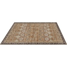 Large Area Rug 8 x 10 ft Anti-Skid Indoor Floor Mat Vintage Brown Green