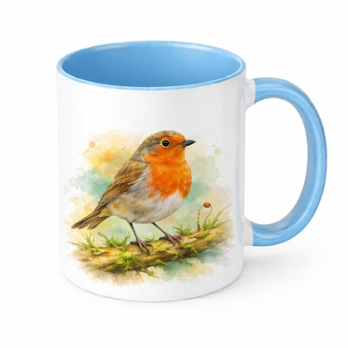 Robin watercolour mug brew - robin,
