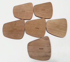 6 x Denby Wooden Coasters - Modern Brown Wood Style.
