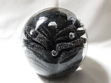 Very Large Unusual Vintage Art Glass Paperweight with Controlled Bubbles