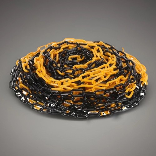 Chain plastic black yellow - plastic, &