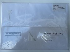 The White Company Oxford Pillowcase  Pair White 500 Thread count cotton sateen