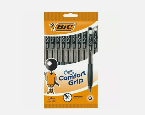 Bic bu3 grip black ink - bu3, biro
