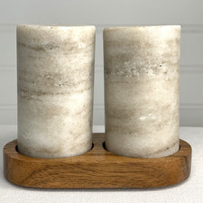 3pc Marble Salt and Pepper