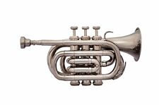 Antique beautiful brass nickel finish pocket trumpet gift for him