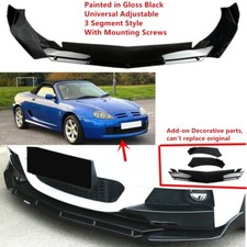 Add-on Universal Fit For MG TF 2002-2005 Black Front Bumper Lip Splitter Spoiler