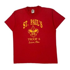 Boy Scouts Fruit Of The Loom Graphic T-Shirt - Large Red Cotton Blend