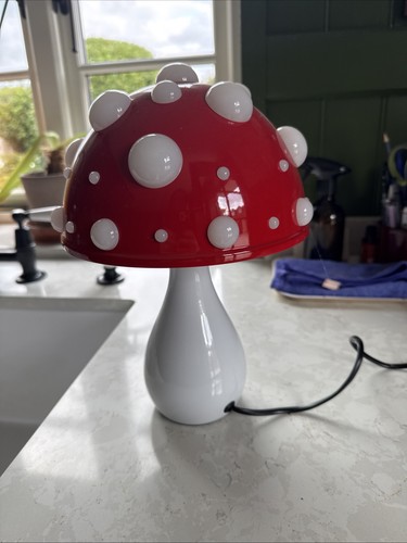 Red white mushroom - red,