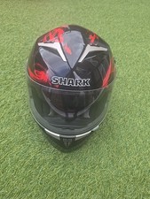 Shark S900 Glow Motorcycle Helmet Size L Black/Red Used