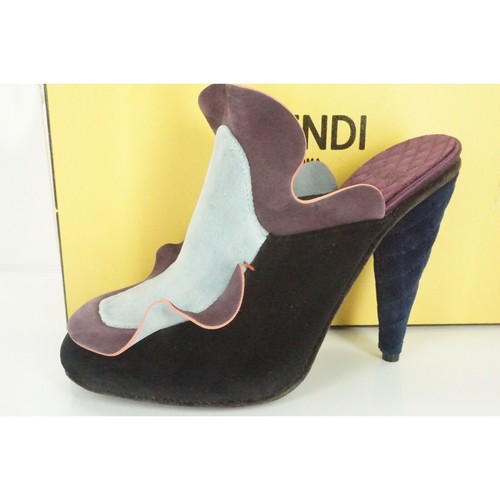 Fendi velvet ruffle - ruffle, slide