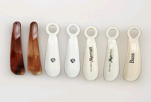 Vintage plastic shoe horns - shoe,
