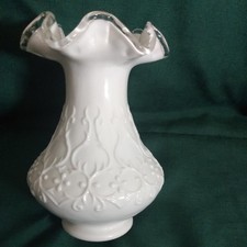 FENTON Milk Glass SILVER CREST