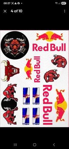 Redbull stickers - a4,