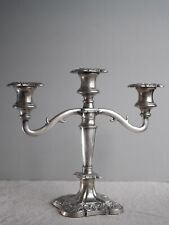 Vintage Grenadier Three Sconce Georgian Style Silver Plated Candelabra