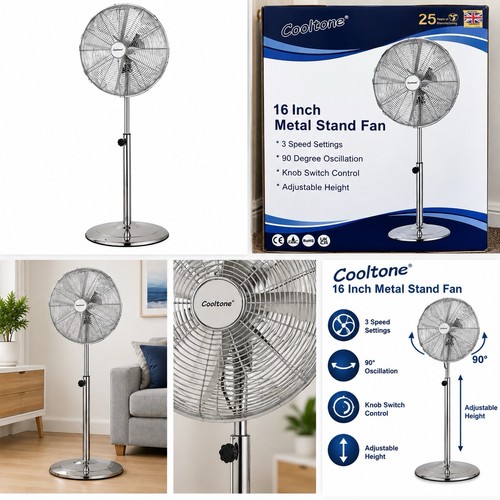 Chrome pedestal floor fan - chrome,