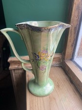 royal bradwell arthur Wood Green Bird & Flower Design Jug. 24cm Tall. No Chips