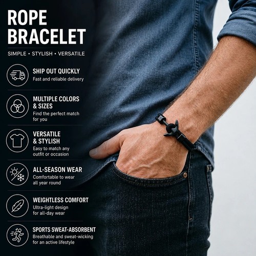 New men anchor bracelet - new,