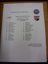 29/12/2012 Colour Teamsheet: Shrewsbury Town v Brentford  (Folded). Thanks for v