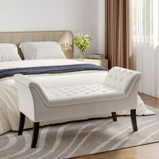 Large Buttoned Bed End Bench